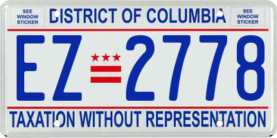 DC license plate EZ2778