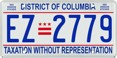 DC license plate EZ2779