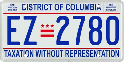 DC license plate EZ2780