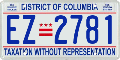 DC license plate EZ2781