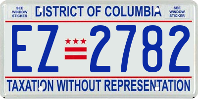 DC license plate EZ2782