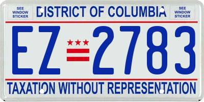 DC license plate EZ2783