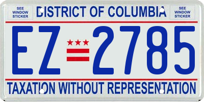 DC license plate EZ2785