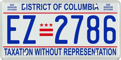 DC license plate EZ2786