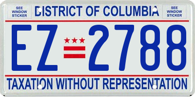 DC license plate EZ2788