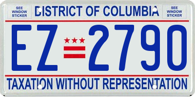 DC license plate EZ2790