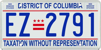 DC license plate EZ2791