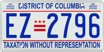 DC license plate EZ2796