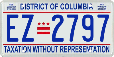 DC license plate EZ2797