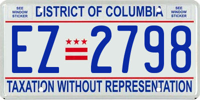 DC license plate EZ2798