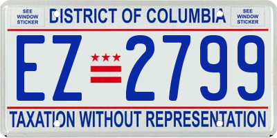 DC license plate EZ2799