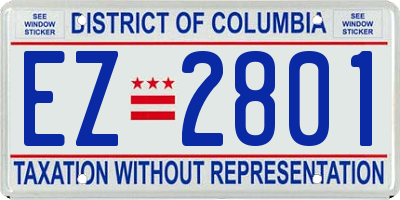 DC license plate EZ2801