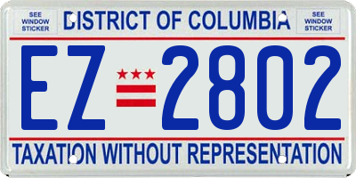 DC license plate EZ2802