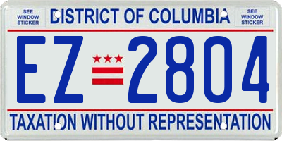 DC license plate EZ2804