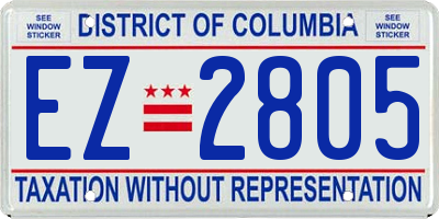 DC license plate EZ2805