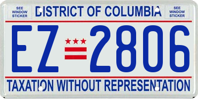 DC license plate EZ2806