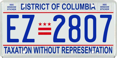 DC license plate EZ2807