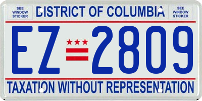 DC license plate EZ2809