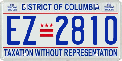 DC license plate EZ2810