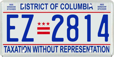 DC license plate EZ2814