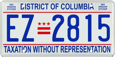 DC license plate EZ2815