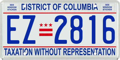 DC license plate EZ2816