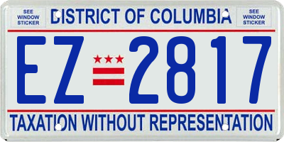 DC license plate EZ2817