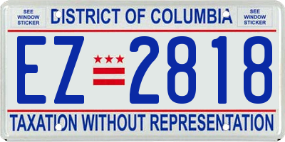 DC license plate EZ2818