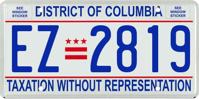 DC license plate EZ2819