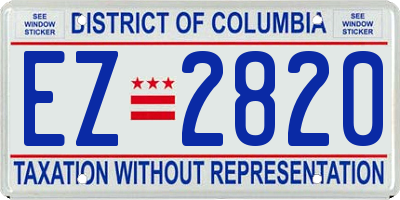 DC license plate EZ2820