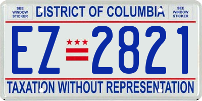 DC license plate EZ2821