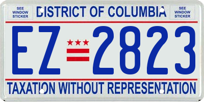 DC license plate EZ2823