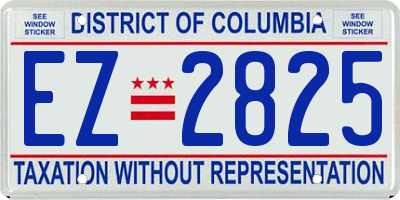 DC license plate EZ2825