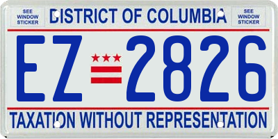 DC license plate EZ2826