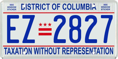 DC license plate EZ2827