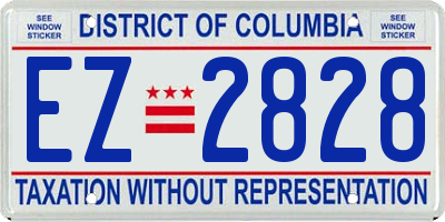 DC license plate EZ2828