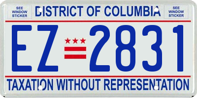 DC license plate EZ2831