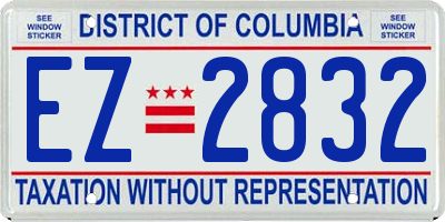 DC license plate EZ2832