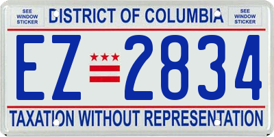 DC license plate EZ2834