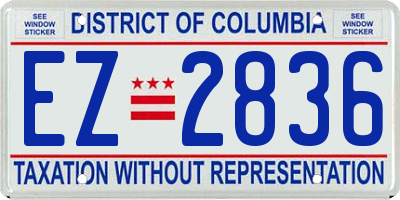 DC license plate EZ2836