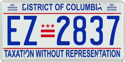 DC license plate EZ2837