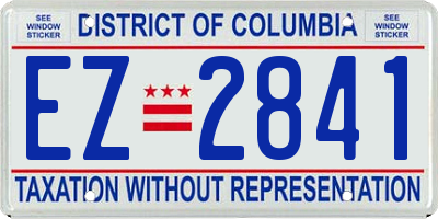 DC license plate EZ2841