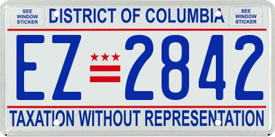 DC license plate EZ2842