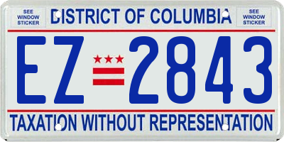 DC license plate EZ2843