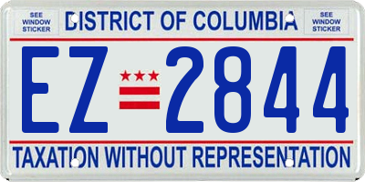 DC license plate EZ2844