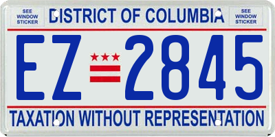 DC license plate EZ2845