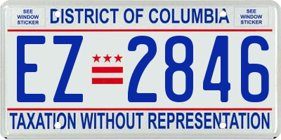 DC license plate EZ2846