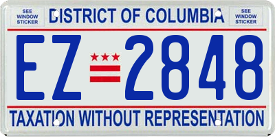 DC license plate EZ2848