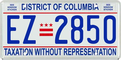 DC license plate EZ2850