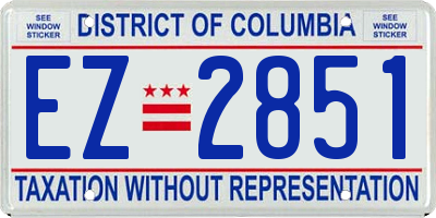 DC license plate EZ2851